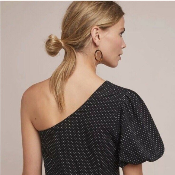 Maeve Polka Dot One Shoulder Top Size S - Picture 7 of 8